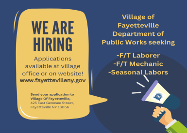 village of fayetteville dpw hiring