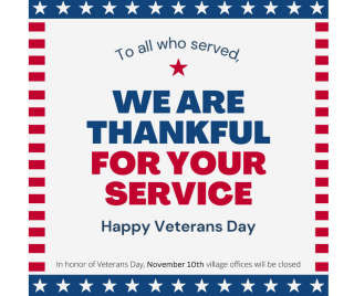 Veterans we are thankful for your service