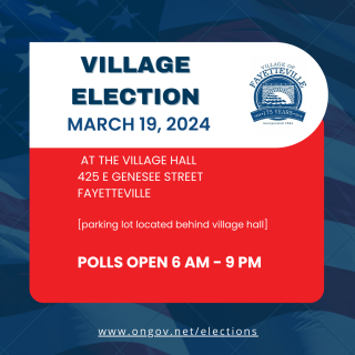 village fayetteville elections march 19, 2024  6am-9pm