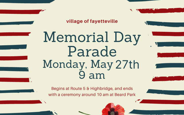 memorial day parade may 27th at 9am