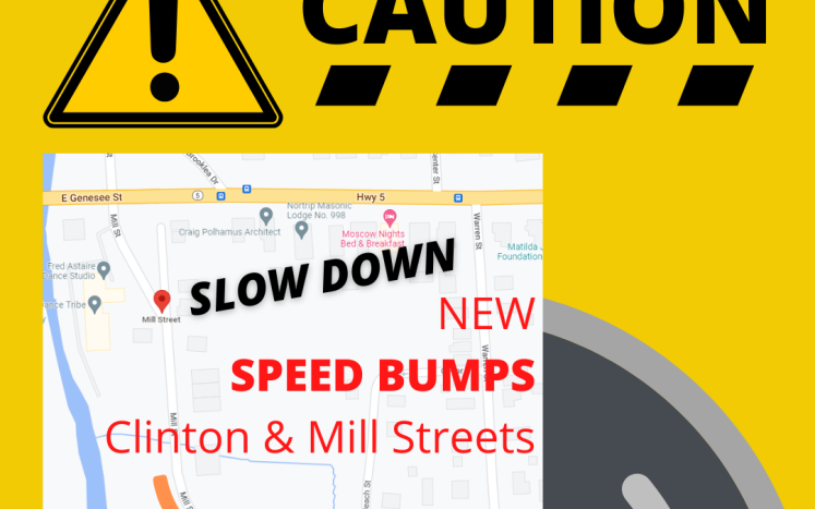 caution speed bumps mill clinton